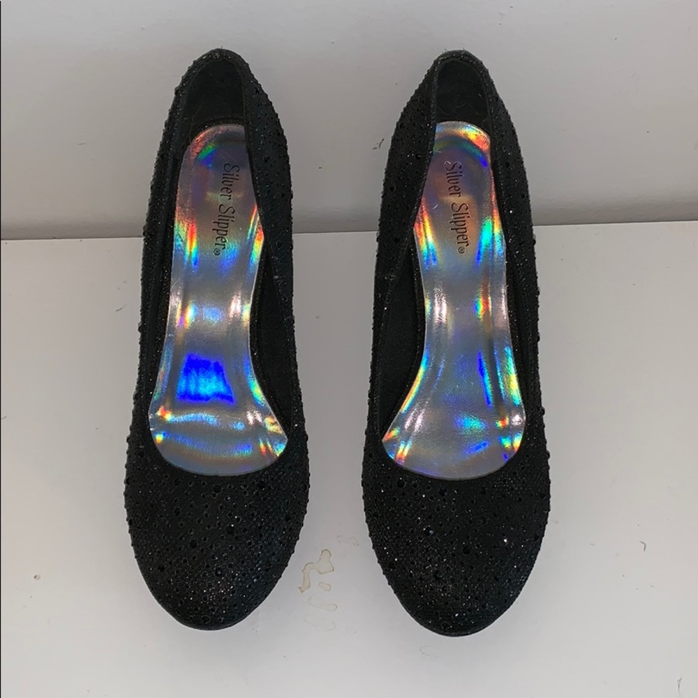 Black Sparkly 5in heels